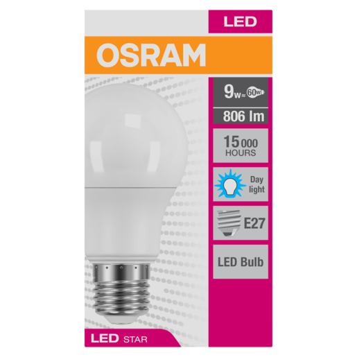Osram Star Warm White A60/E27 LED Globe 9W