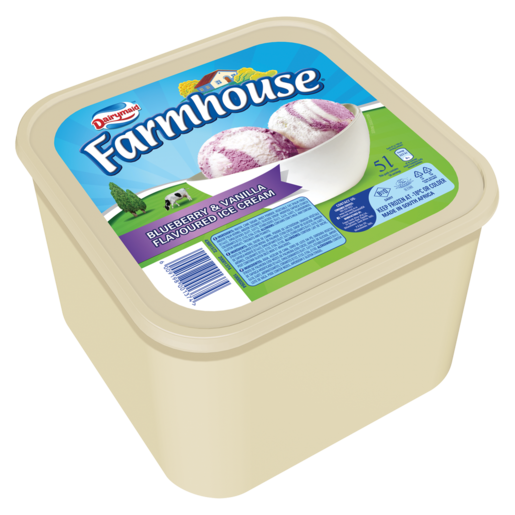 Dairymaid Farmhouse Blueberry & Vanilla Flavoured Ice Cream Tub 5L