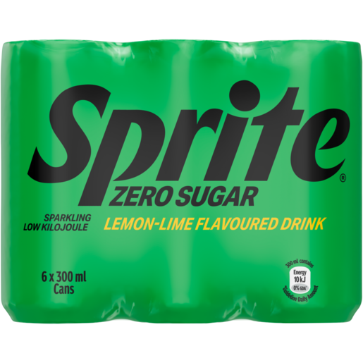 Sprite Lemon Lime Flavoured Zero Sugar Sparkling Drink 6 x 300ml 