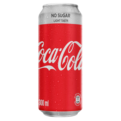 Coca-Cola No Sugar Soft Drink Can 300ml