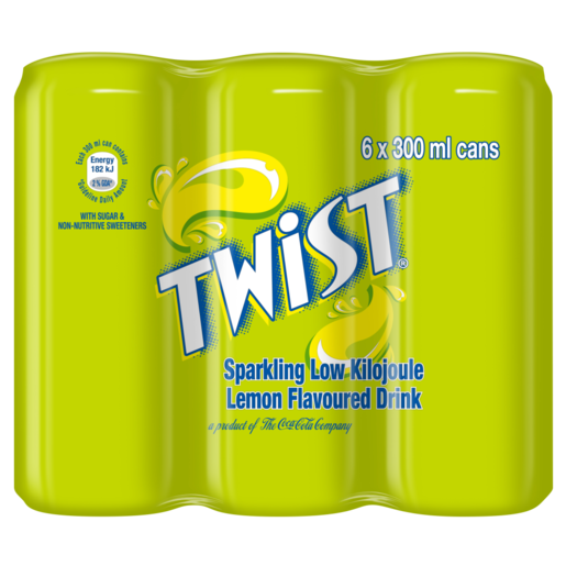 Twist Lemon Flavoured Soft Drink Cans 6 x 300ml