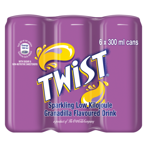 Twist Granadilla Flavoured Soft Drink Cans 6 x 300ml