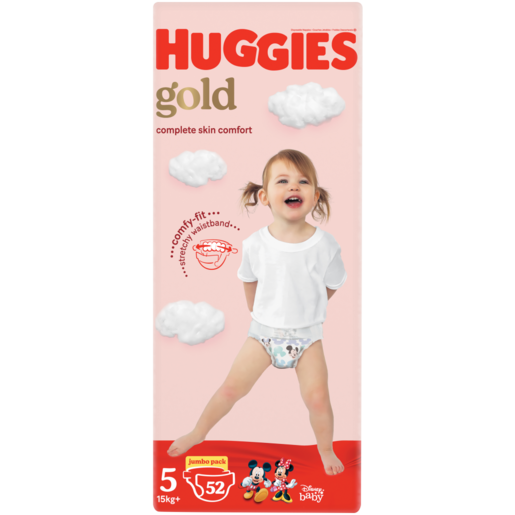 Huggies Gold Jumbo Size 5 Diapers 52 Pack
