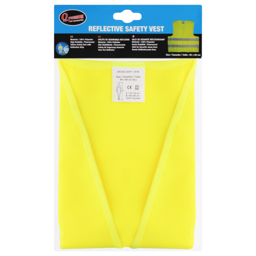 Q Premium Neon Yellow Reflective Safety Vest XL