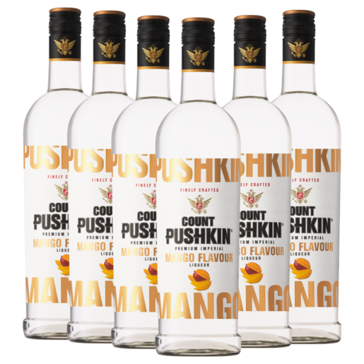 Count Pushkin Mango Vodka Bottles 6 x 750ml