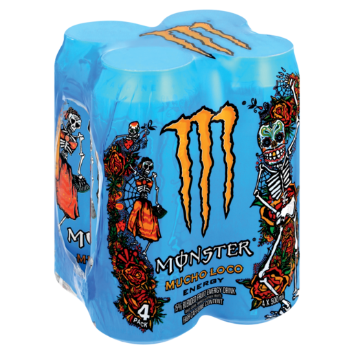 Monster Mucho Loco Mango Flavoured Energy Drink Cans 4 x 500ml