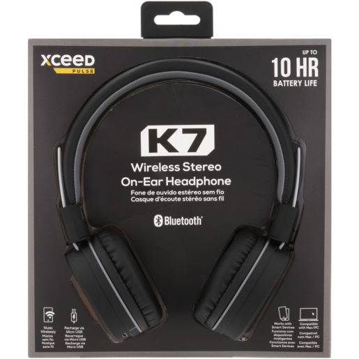 Xceed Pulse K7 Black On-Ear Bluetooth Stereo Headphones