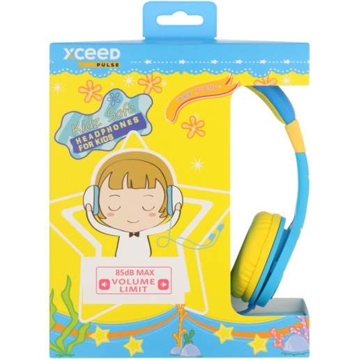 Xceed Pulse Kidz Safe Blue & Yellow On-Ear Wired Headphones