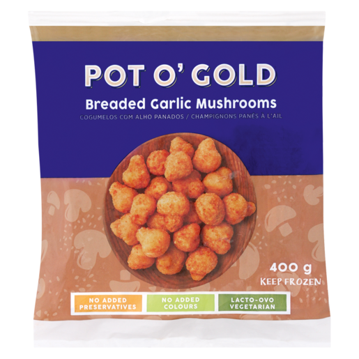 Pot O' Gold Frozen Breaded Garlic Mushrooms 400g