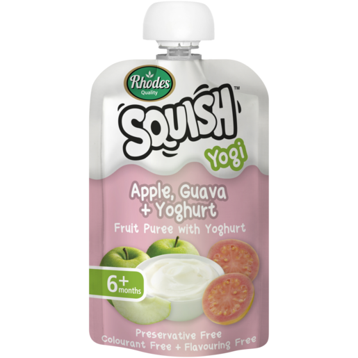 Rhodes Squish Apple, Guava & Yoghurt Puree 6 Months+ Pouch 110ml