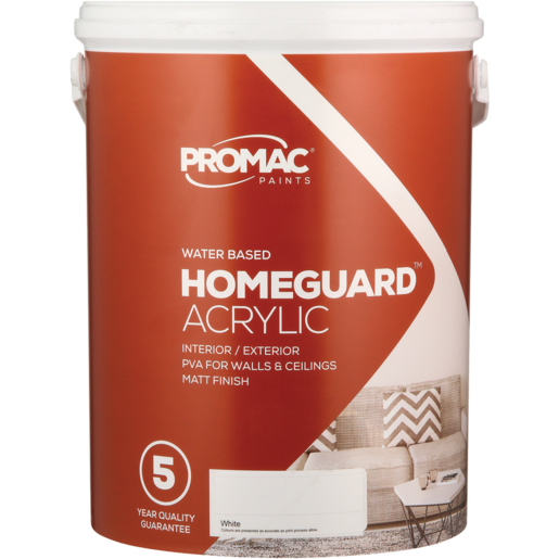 Promac Homeguard Acrylic White Paint 5L