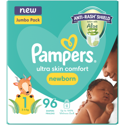 Pampers Size 1 Newborn Disposable Nappies 96 Pack