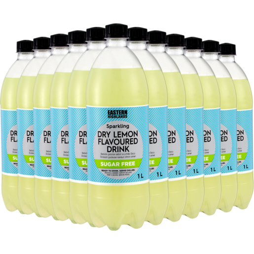 Eastern Highlands Sugar Free Sparkling Dry Lemon Flavoured Cordial Bottles 12 x 1L