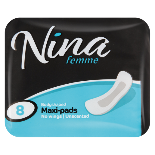 Nina Femme Bodyshaped Wingless Unscented Maxi Pads 8 Pack