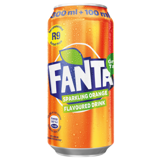 Fanta Orange Flavoured Soft Drink Can 400ml