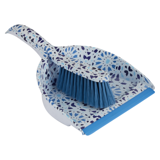 Tuscan Deco Blue Dustpan & Brush Set