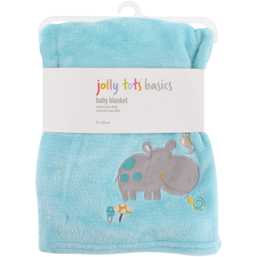 Jolly Tots Blue Baby Flannel Blanket 75 x 100cm