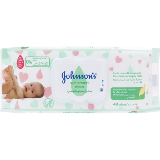 Johnson's Skin Protect Baby Wipes 48 Pack