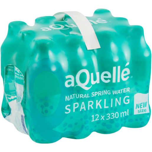 aQuellé Natural Sparkling Water Bottles 12 x 330ml