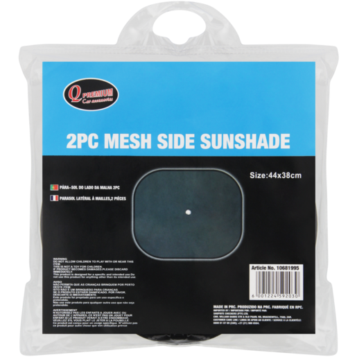Q Premium Black Mesh Side Sun Shades 2 Pieces