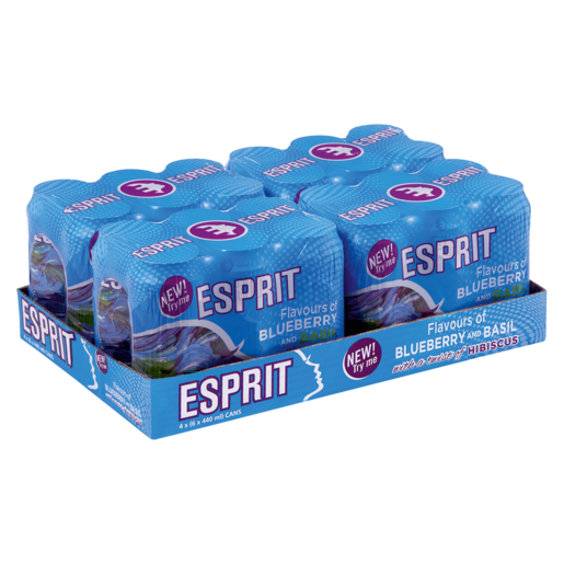 Esprit Blueberry & Basil Flavoured Fruit Cooler With A Twist Of Hibiscus Cans 24 x 440ml