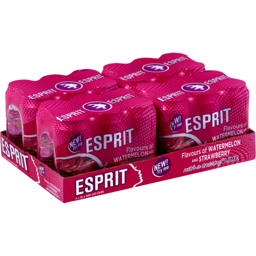 Esprit Watermelon & Strawberry With A Taste of Lime Flavoured Fruit Cooler Cans 24 x 440ml