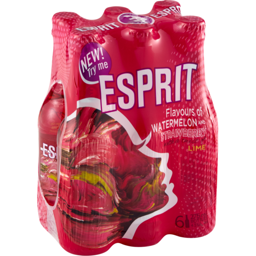 Esprit Watermelon & Strawberry With A Twist Of Lime Flavoured Fruit Cooler Bottles 6 x 275ml