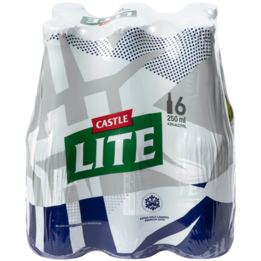 Castle Lite Beer Bottles 6 x 250ml