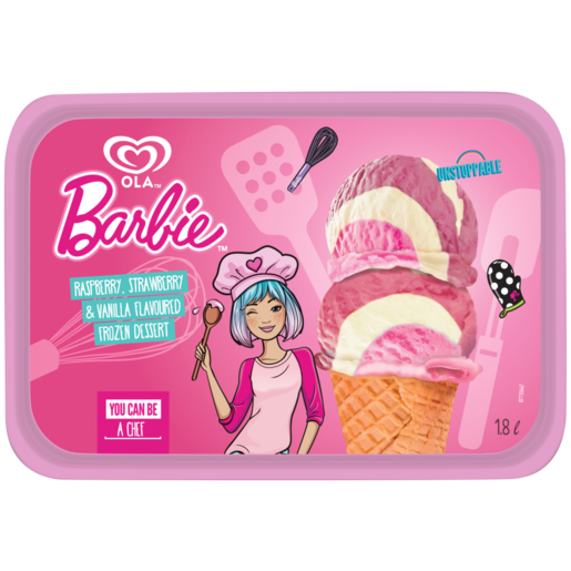 Ola Barbie Raspberry, Strawberry & Vanilla Flavoured Frozen Dessert 1.8L