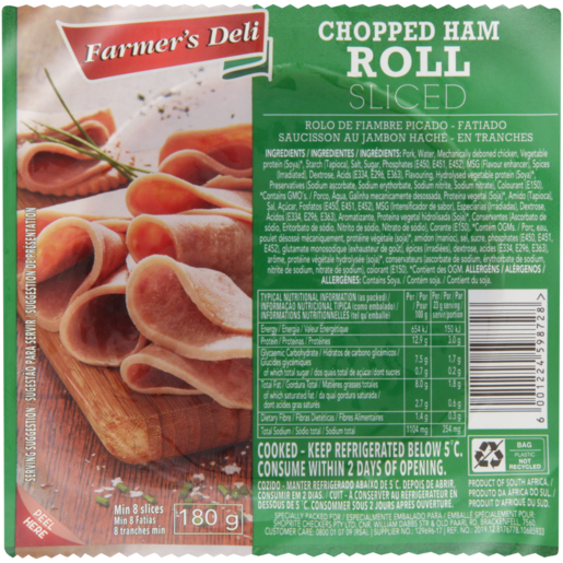 Farmer's Deli Sliced Chopped Ham Roll 180g