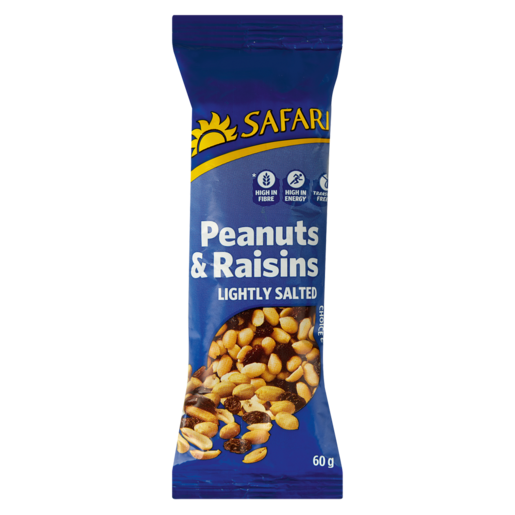SAFARI Lightly Salted Peanuts & Raisins 60g