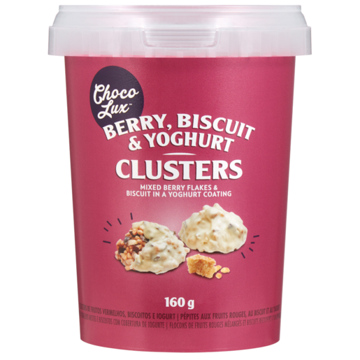 Choco Lux Berry, Biscuit & Yoghurt Clusters Tub 160g
