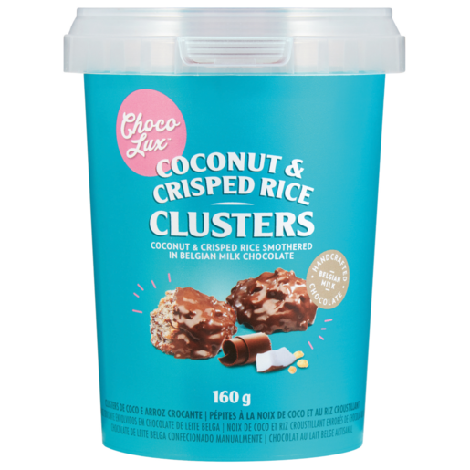 Choco Lux Coconut & Crisped Rice Chocolate Clusters 160g