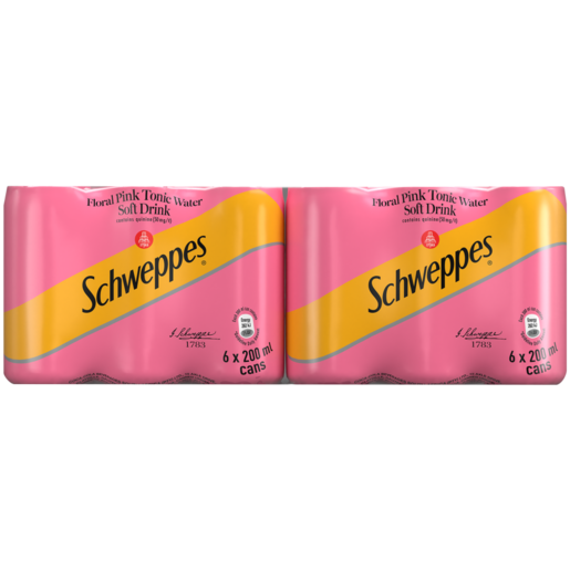 Schweppes Floral Pink Tonic Water Soft Drinks 24 x 200ml
