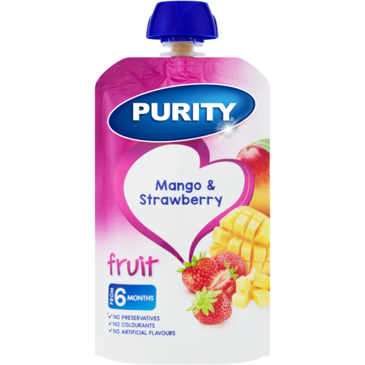 PURITY Mango & Strawberry Fruit Puree 6 Months+ 110ml