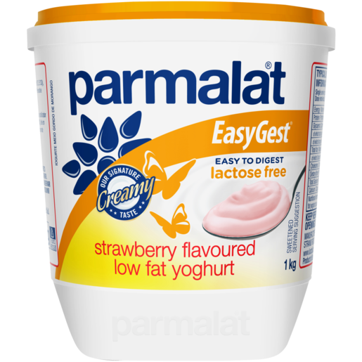 Parmalat EasyGest Lactose Free Strawberry Flavoured Low Fat Yoghurt 1Kg