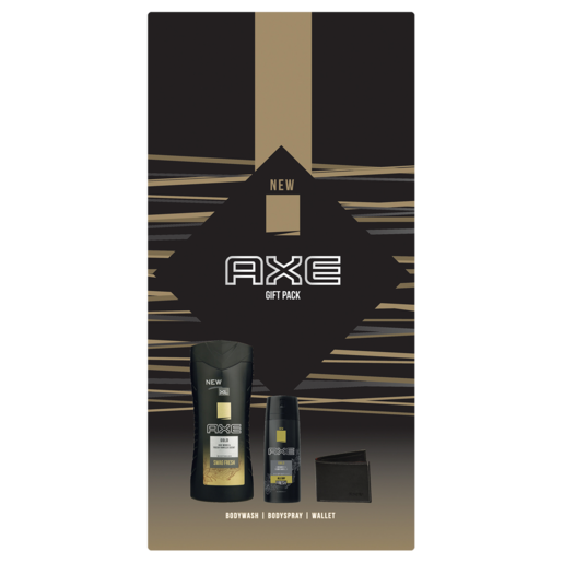 AXE Gold Wallet Mens Gift Set 3 Piece