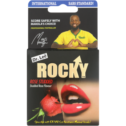 Dr. Lee Rocky Rose Studded Latex Condoms 3 Pack