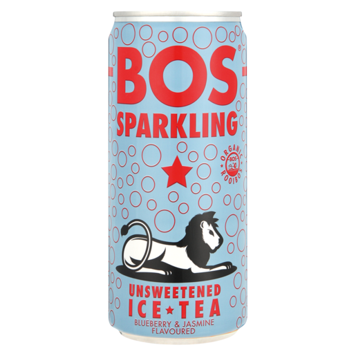BOS Blueberry & Jasmine Flavoured Sparkling Ice Tea Can 300ml