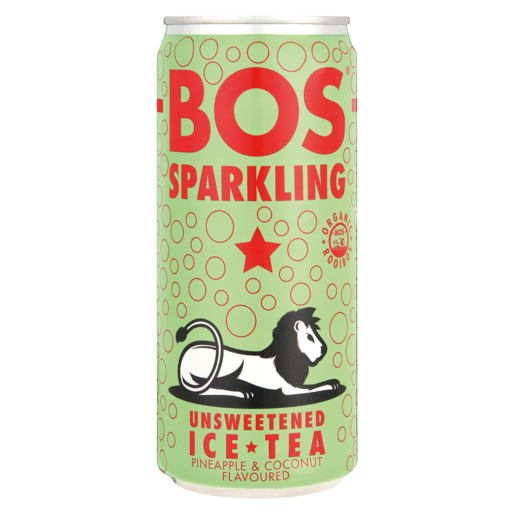 BOS Pineapple & Coconut Flavoured Sparkling Ice Tea Can 300ml