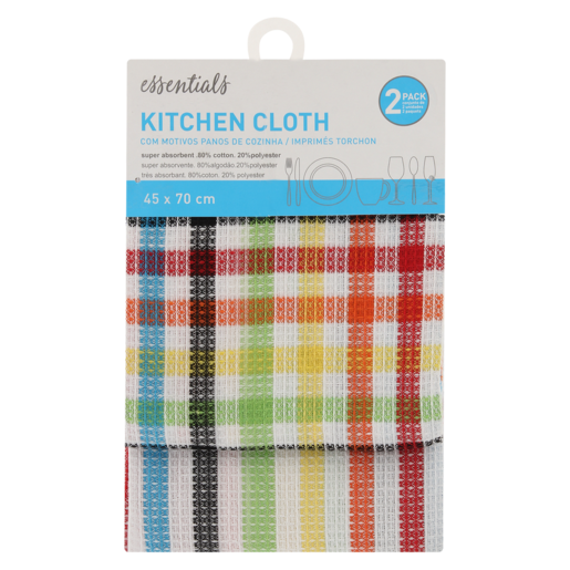 Essentials Kitchen Cloth Assorted 2 Pack