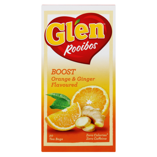 Glen Boost Orange & Ginger Flavoured Rooibos Teabags 20 Pack