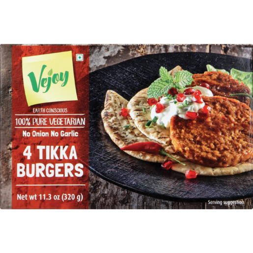 Vejoy Frozen 100% Pure Vegetarian Tikka Burgers 320g