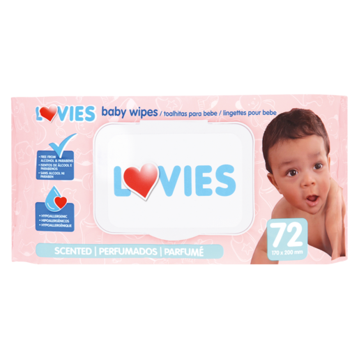 Lovies Scented Baby Wipes 72 Pack