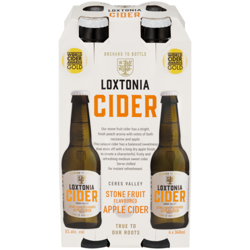 Loxtonia Stone Fruit Cider Bottles 4 x 340ml