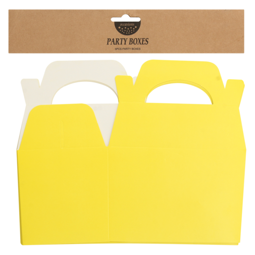 Occasions Yellow Paper Party Boxes 5 Pack