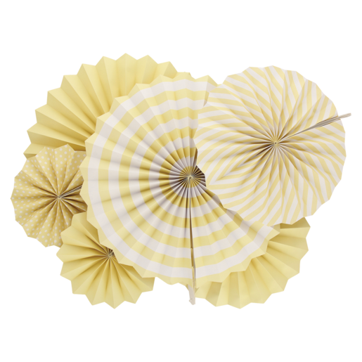 Occasions Yellow Decor Fan Wheels 6 Pack