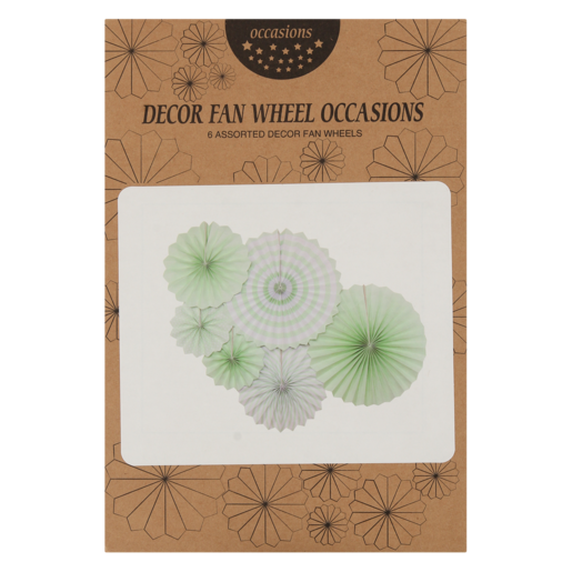 Occasions Green Decor Fan Wheels 6 Pack