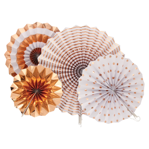 Occasions Rose Gold Decor Fan Wheels 4 Pack