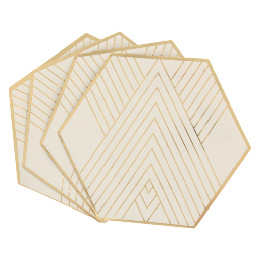 Occasions White & Gold Paper Side Plates 8 Pack